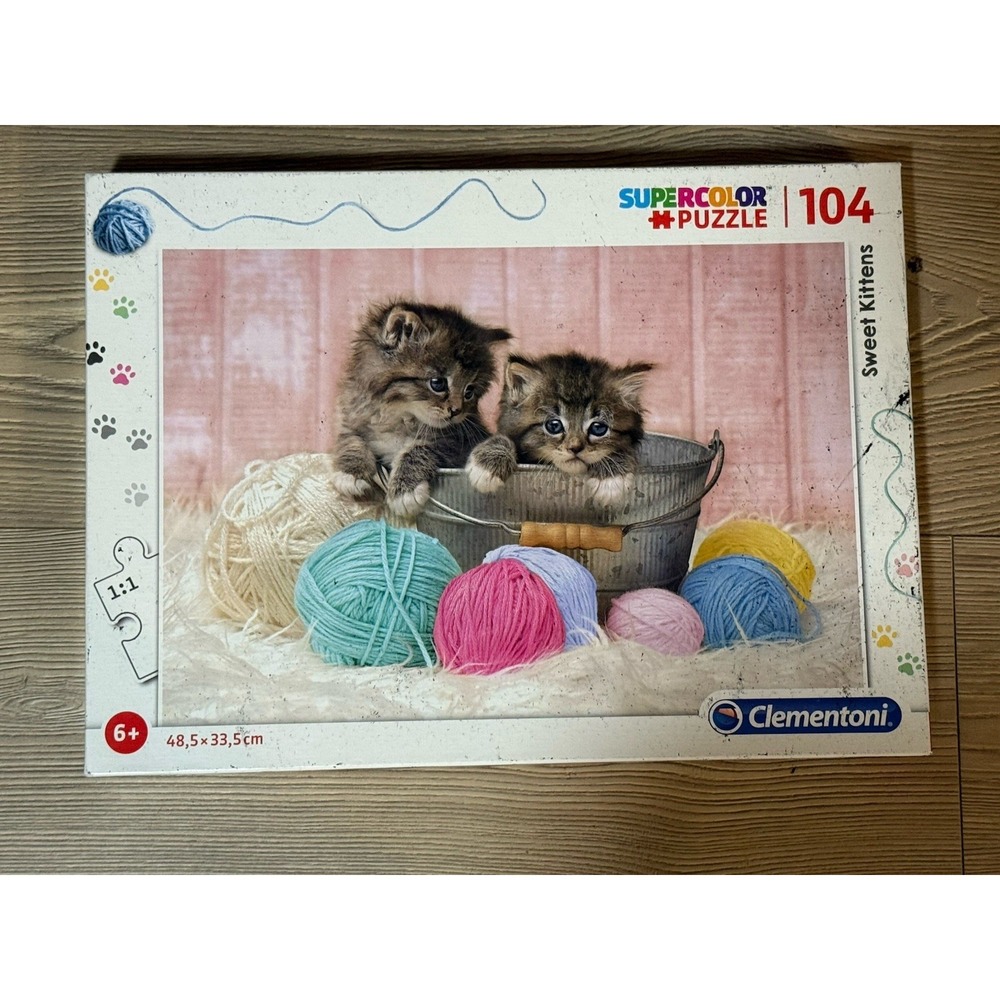 Clementoni - 27115 - Supercolor Puzzle - Playful Kittens  - 104 Pieces